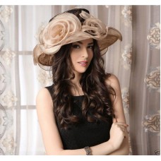 Mujer&apos;s Kentucky Derby Church Wedding Noble Dress hat organza feather hat @SY  eb-33195482